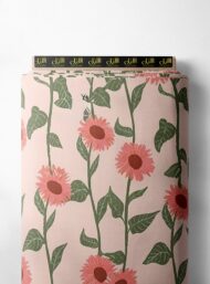 Petal flower style with pink, green colors