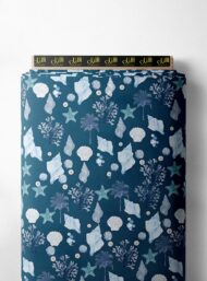 Shell ocean and sky style with blue, white colors