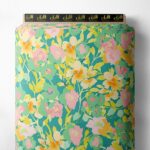 Bloom flower style with green,pink colors