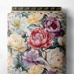 Bloom flower style with pink,green colors