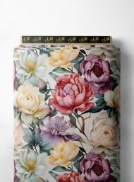 Bloom flower style with pink,green colors