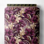 Bloom flower style with purple,white colors