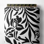 Leaf flower style with black, white colors