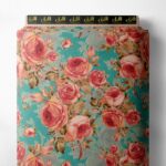 Rose flower style with pink,green colors