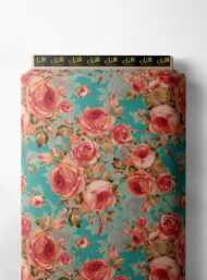 Rose flower style with pink,green colors