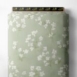 Bloom flower style with green, white colors