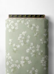 Bloom flower style with green, white colors