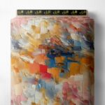 Color abstract style with orange,blue colors