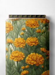 Bloom flower style with orange,green colors