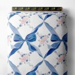 Bloom flower style with blue,pink colors