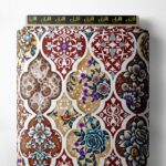 Bloom flower style with brown,blue colors