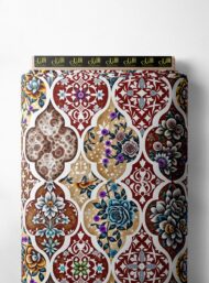 Bloom flower style with brown,blue colors