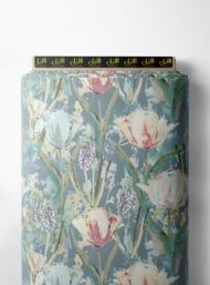 Bloom flower style with green,pink colors