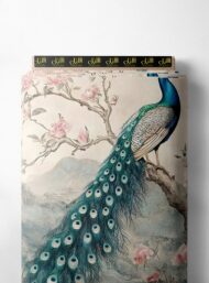 Peacock nature style with blue,green colors