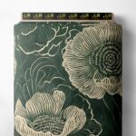 Petal flower style with green, white colors