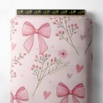 Bow flower style with pink,green colors