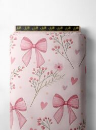 Bow flower style with pink,green colors