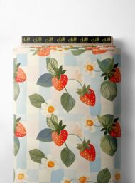 Strawberry flower style with red,green colors