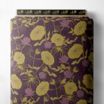 Leaf flower style with purple,yellow colors