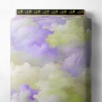 Cloud ocean and sky style with purple,green colors