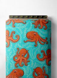 Octopus animal style with orange,blue colors