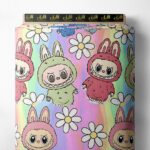 Bunny animal style with pink,blue colors