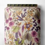 Leaf flower style with purple,green colors