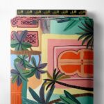 Palm nature style with green,orange colors