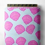 Shell nature style with pink, blue colors