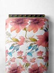 Petal flower style with pink,green colors