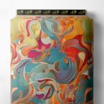 Color abstract style with orange,blue colors