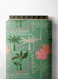 Palm flower style with pink,green colors