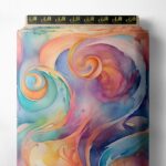 Swirl abstract style with pink,blue colors