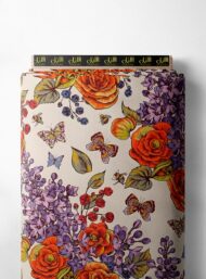 Rose flower style with orange,purple colors