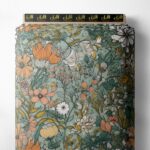 Leaf flower style with green,orange colors