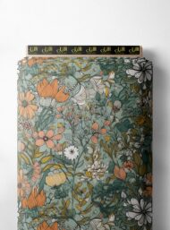 Leaf flower style with green,orange colors