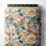 Rose flower style with brown,green colors