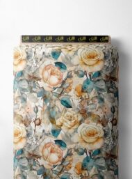 Rose flower style with brown,green colors