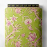 Leaf flower style with pink,green colors