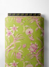 Leaf flower style with pink,green colors