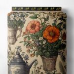 Teapot flower style with orange,green colors