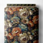 Bloom flower style with red,green colors