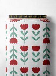 Bloom flower style with red,green colors