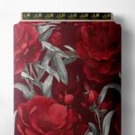 Leaf flower style with red,green colors