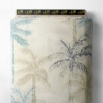 Palm nature style with blue,white colors