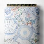 Leaf flower style with blue,green colors