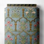 Bloom flower style with green,pink colors