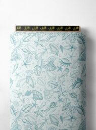 Shell ocean and sky style with blue, white colors