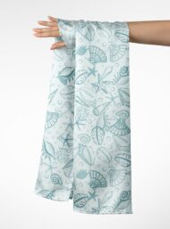 Shell ocean and sky style with blue, white colors - Image 3