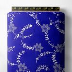 Leaf flower style with blue, white colors